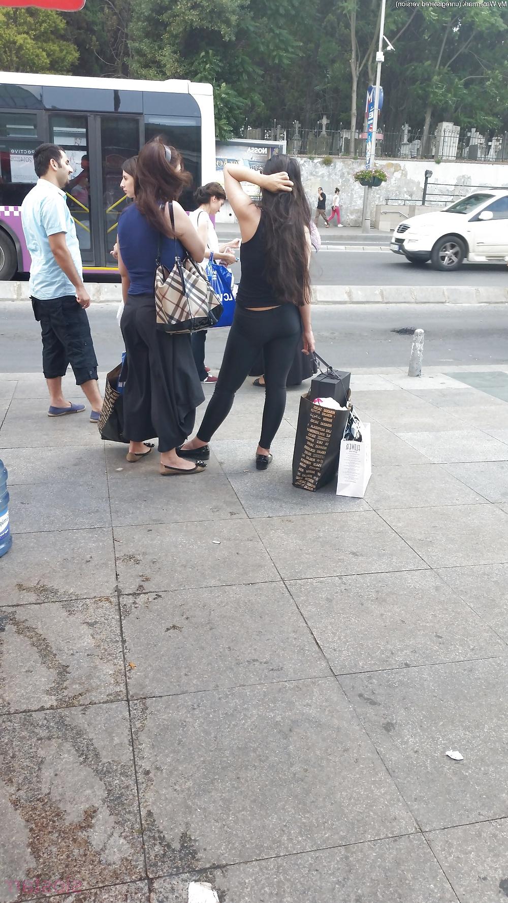 25P Turkish Candid Girl Nylon Tight Legs Ass Mix 3