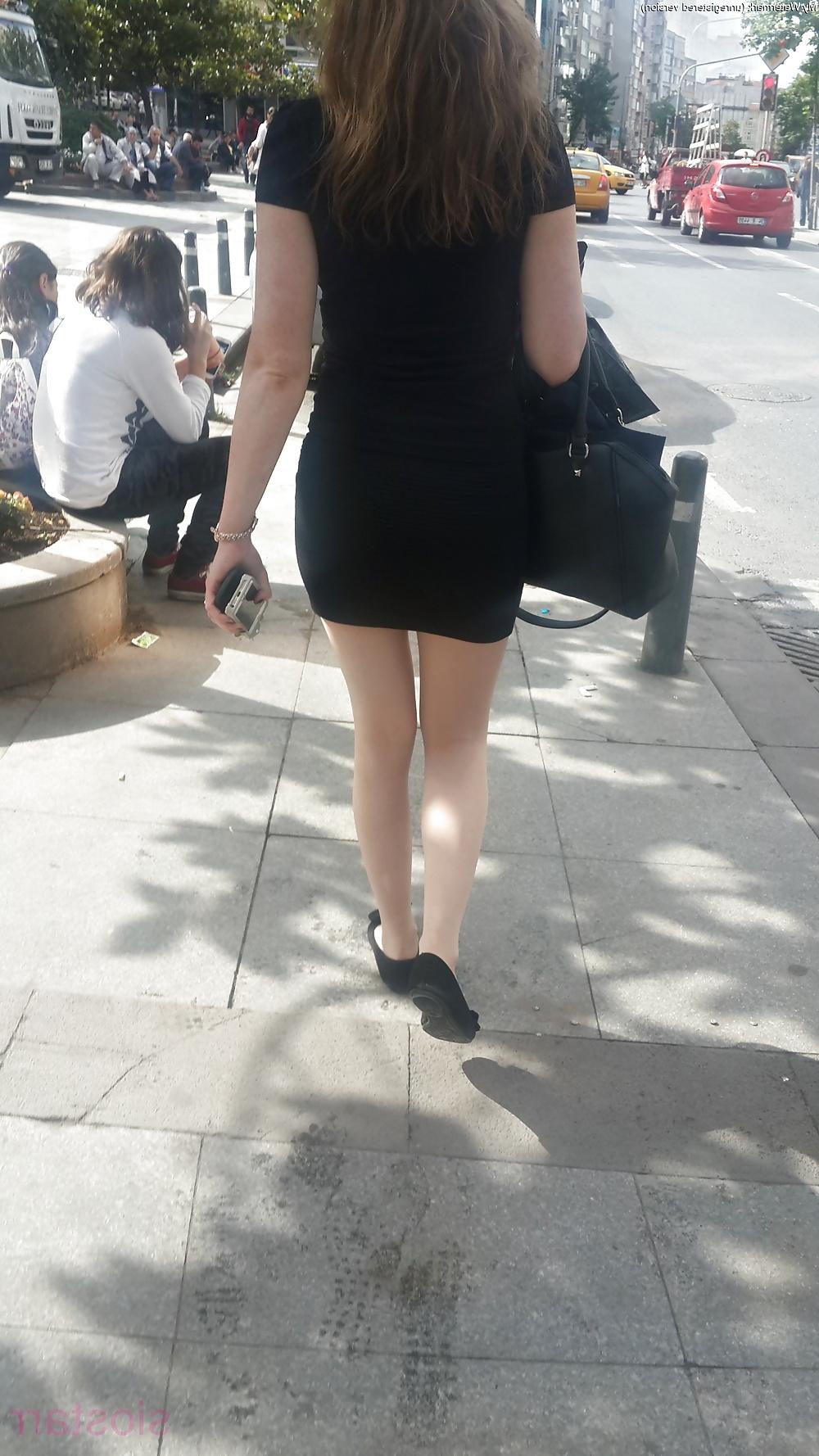 25P Turkish Candid Girl Nylon Tight Legs Ass Mix 3