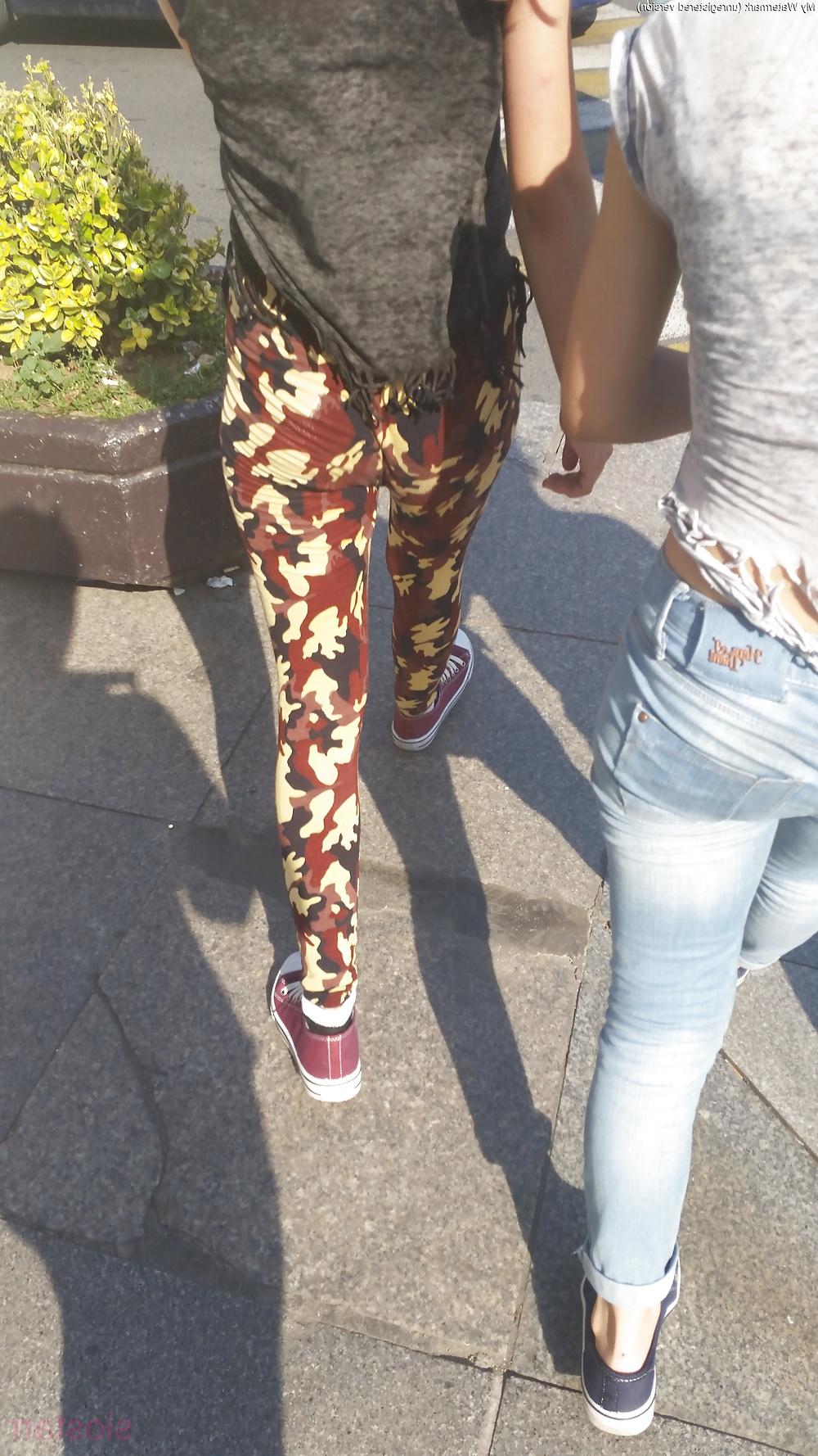 25P Turkish Candid Girl Nylon Tight Legs Ass Mix 3