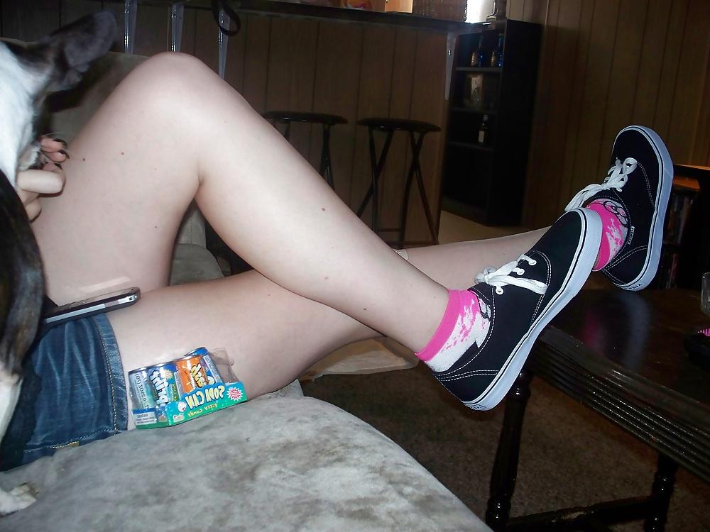 25P Leg and Foot Fetish Redhead, Socks and shoes