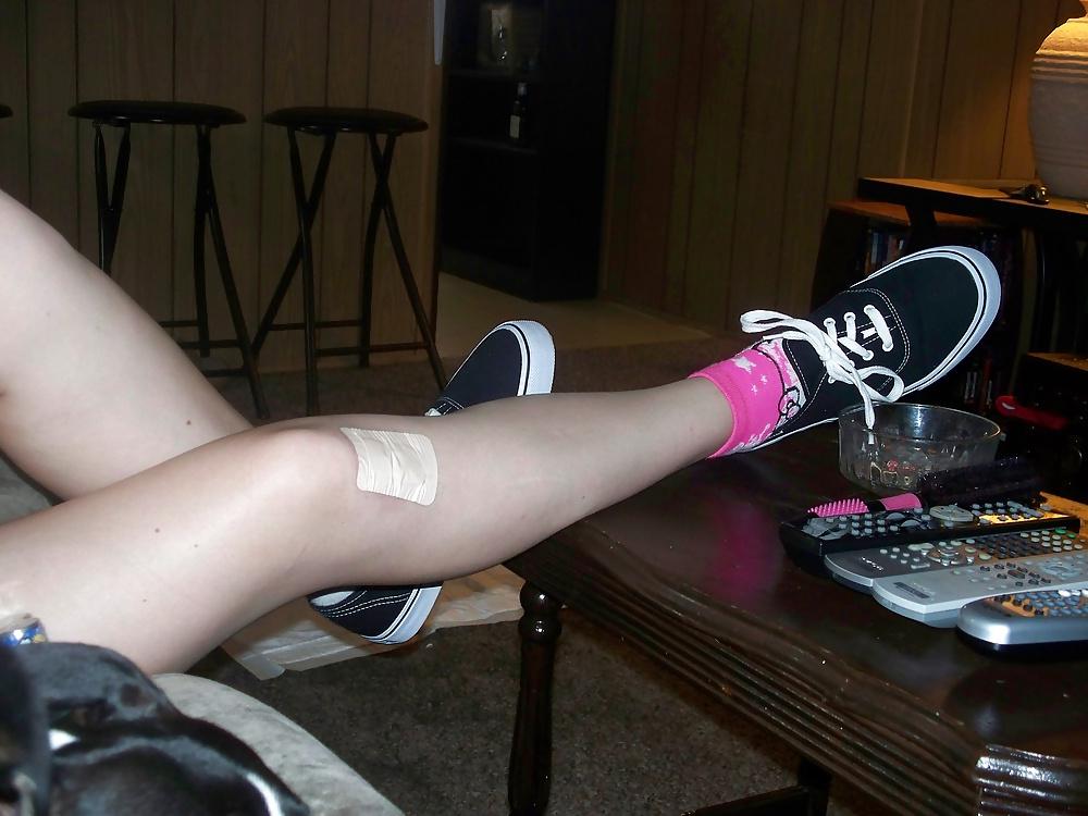 25P Leg and Foot Fetish Redhead, Socks and shoes