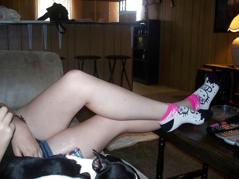 25P Leg and Foot Fetish Redhead, Socks and shoes