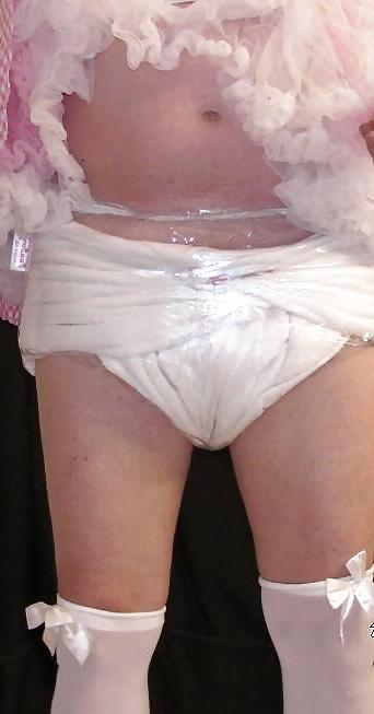 12P Pink dress diaper and sissy stockings