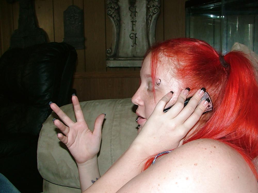 25P Tattooed Pierced Redhead, Foot Fetish