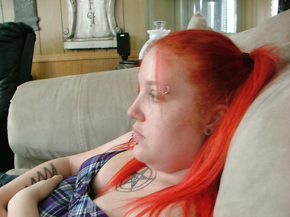 25P Tattooed Pierced Redhead, Foot Fetish