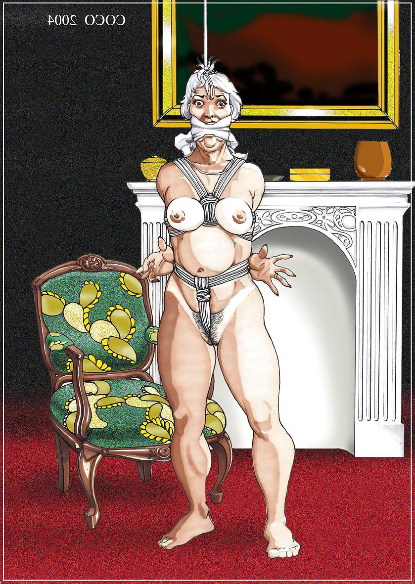 22P Mature and elderly women in bondage