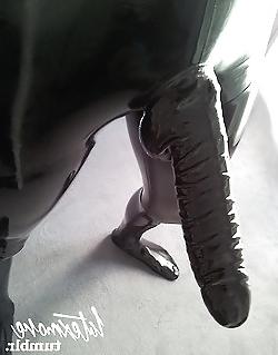 25P Latex Pants with cock sheath condom