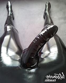 25P Latex Pants with cock sheath condom