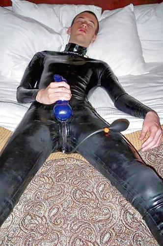 25P Latex Pants with cock sheath condom