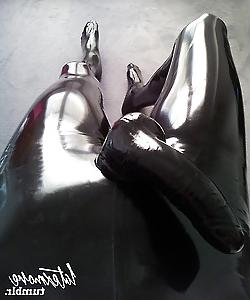 25P Latex Pants with cock sheath condom