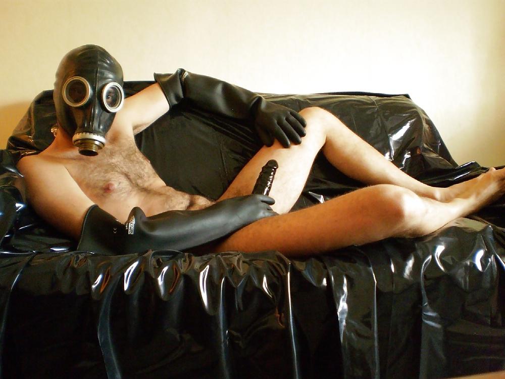 25P Latex Pants with cock sheath condom