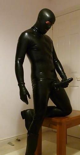 25P Latex Pants with cock sheath condom