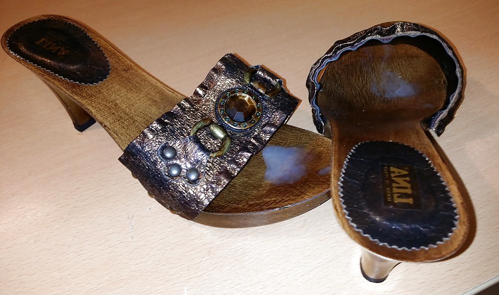 12P Fuck and cum not my stepmother's wooden mules sandals