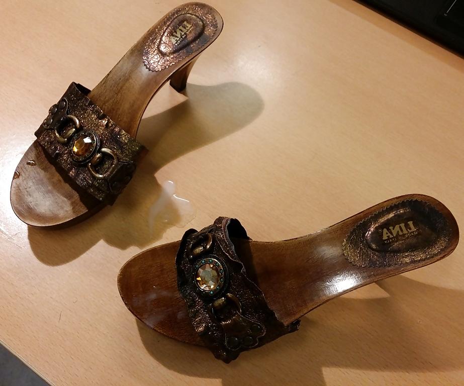12P Fuck and cum not my stepmother's wooden mules sandals