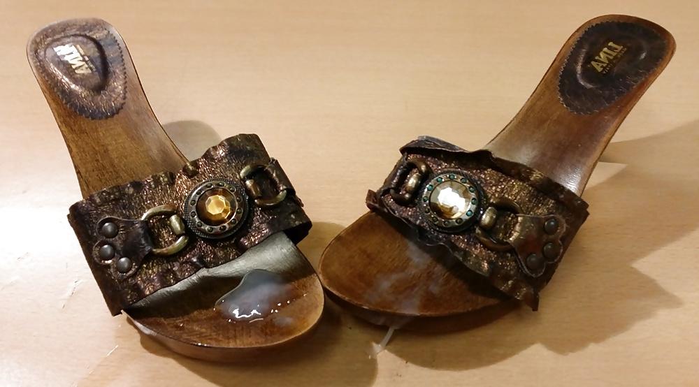 12P Fuck and cum not my stepmother's wooden mules sandals