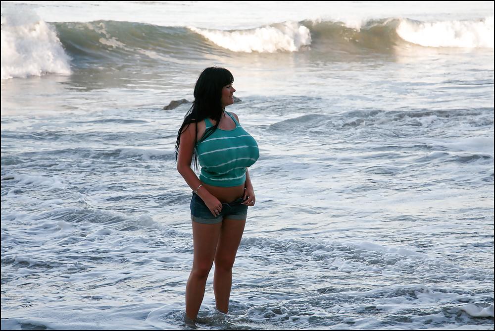 25P Rachel on the beach in a Tank top
