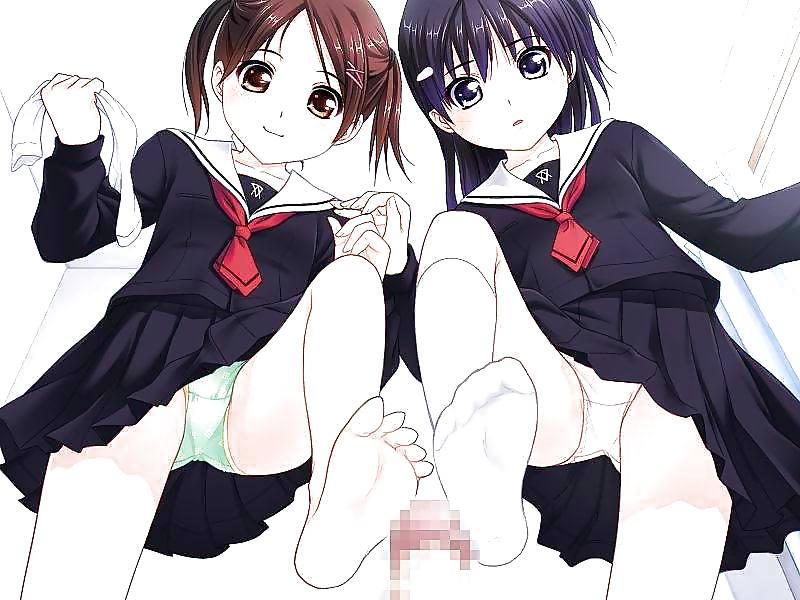 25P Hentai footjob
