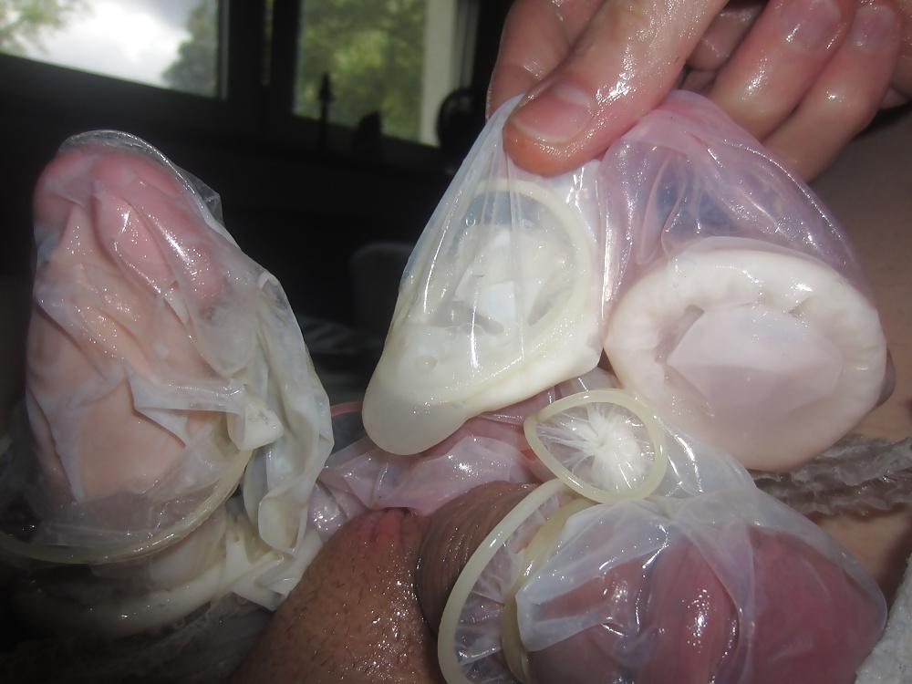 25P So Much Cumfilled Condoms, FF Nylons & Nylon Panties Again