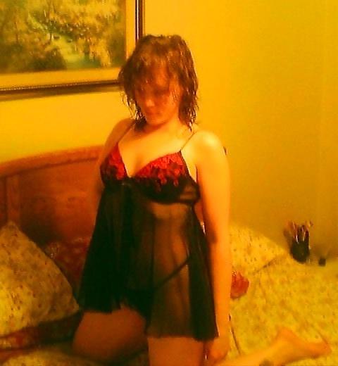 8P Wife showing off sexy lingerie see through panties