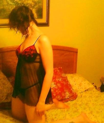 8P Wife showing off sexy lingerie see through panties
