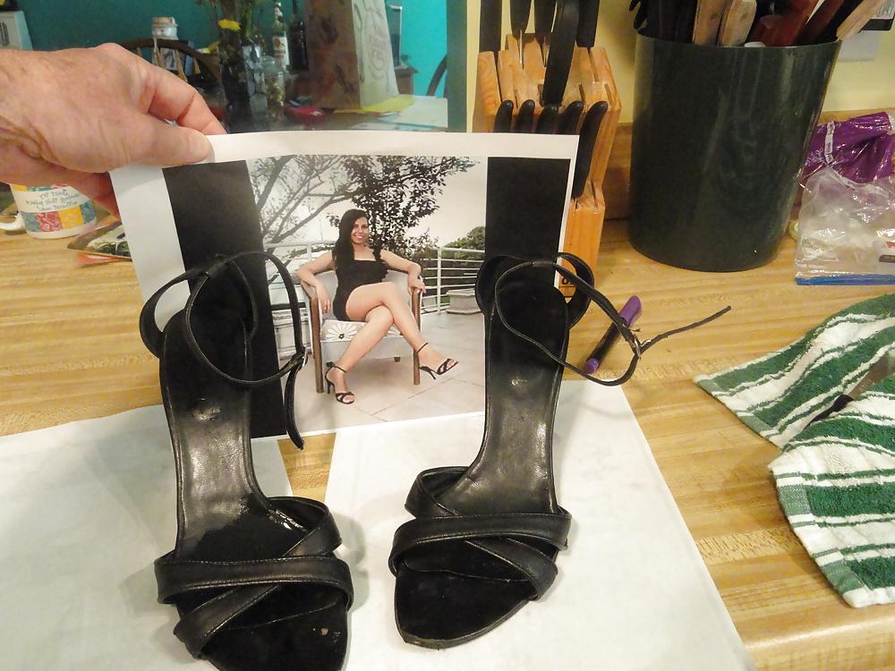 25P 26 year old Beauty's black strappy heels from college 