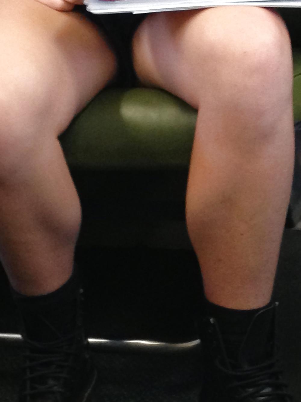 9P Sultry Blonde Girl Upskirted On The Train