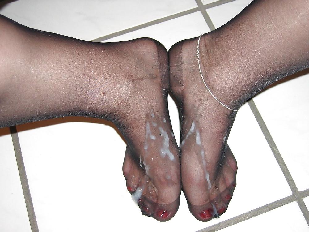 18P My Clear Heels and black Stockings