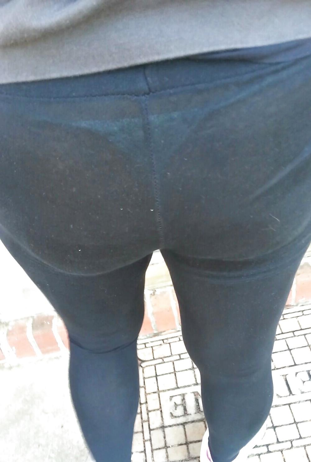 11P Wife's ass in spandex (see through)