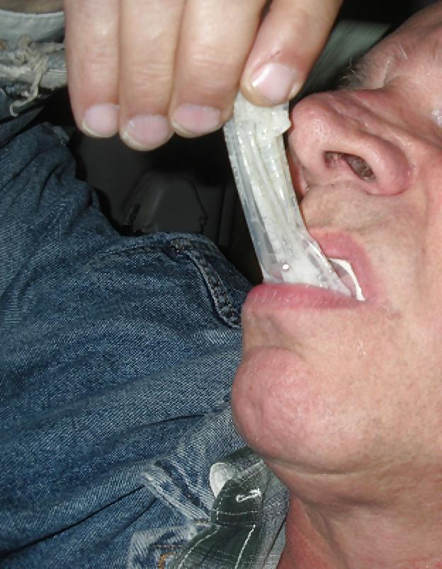 6P Condom on my tongue