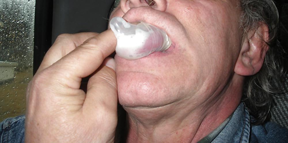 6P Condom on my tongue