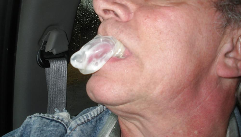 6P Condom on my tongue