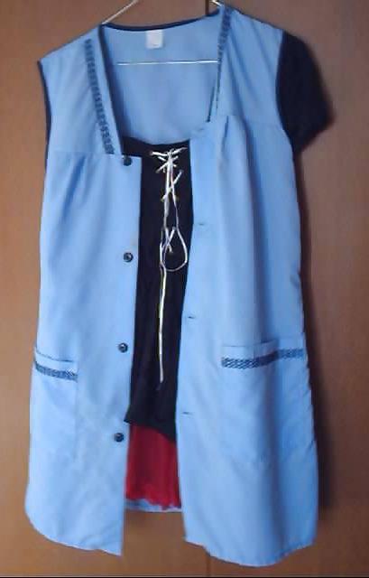 18P Blouse nylon pour soubrette male soumise