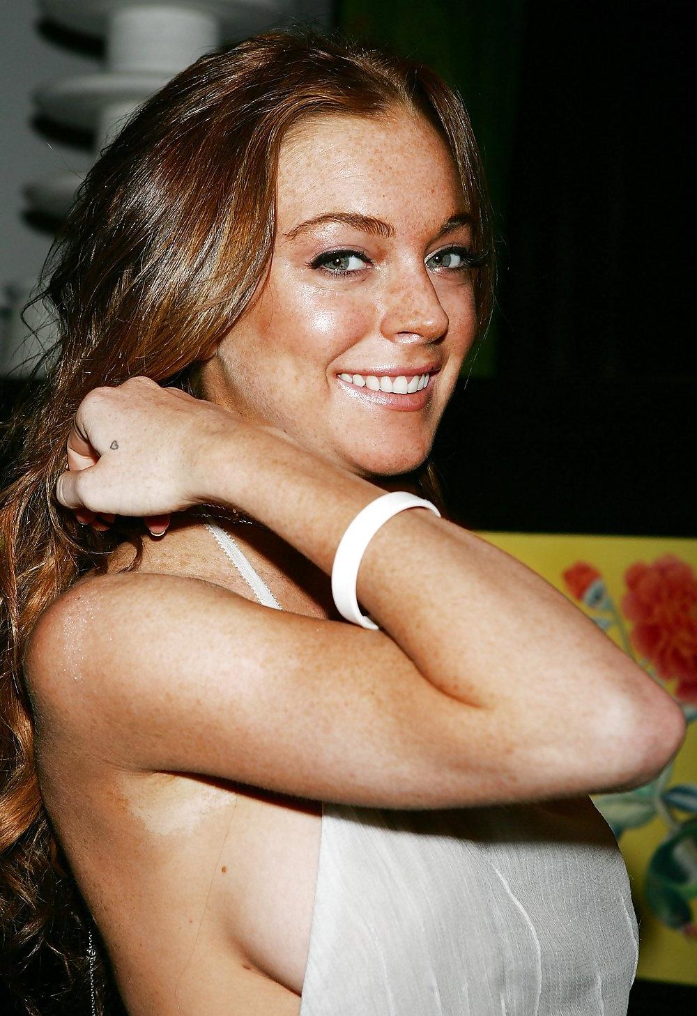 5P Lindsay Lohan ... Beautiful White See Through