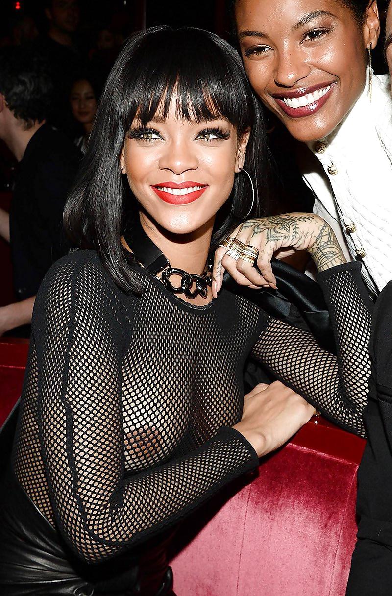 5P Rihanna With see-through Top