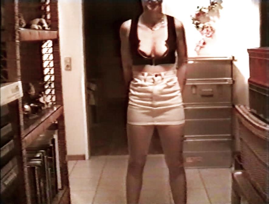 12P SAG - Wife's Boobs Downblouse Black Zip Bustier & Skirt 18