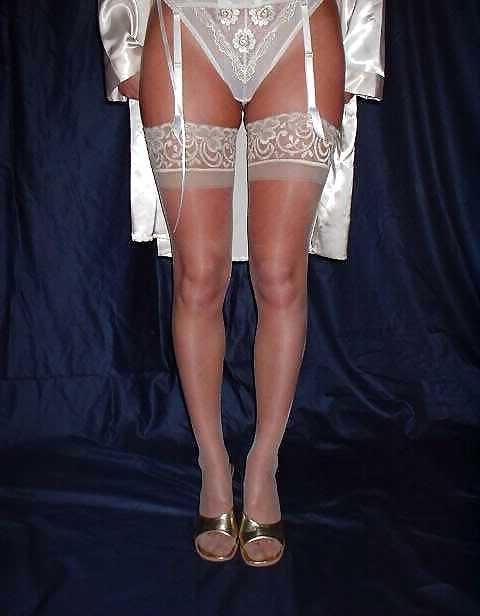 8P Self - white basque and stockings