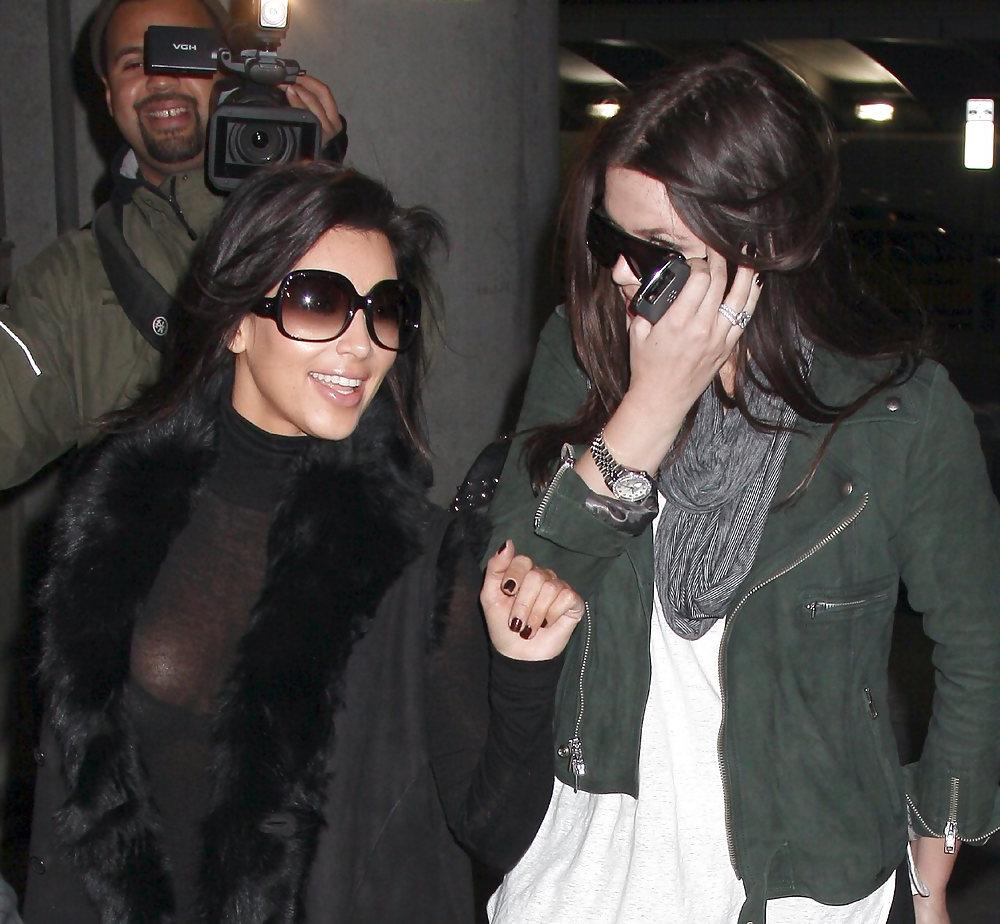 11P Kim Kardashian See-Through Candids at JFK Airport