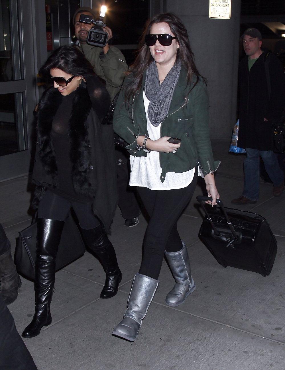 11P Kim Kardashian See-Through Candids at JFK Airport