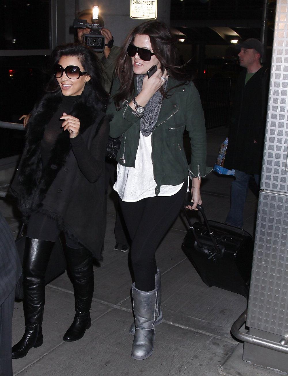 11P Kim Kardashian See-Through Candids at JFK Airport