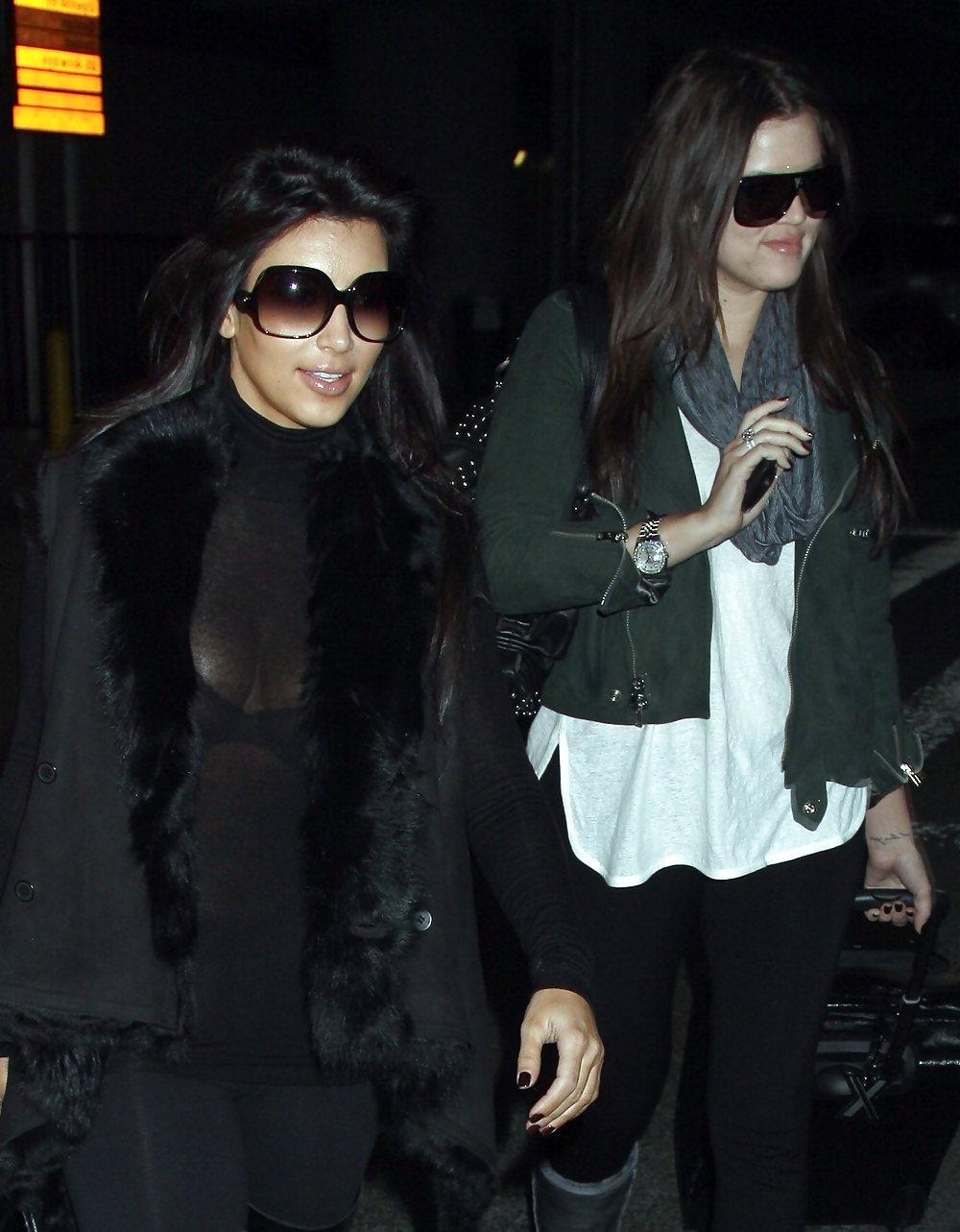 11P Kim Kardashian See-Through Candids at JFK Airport