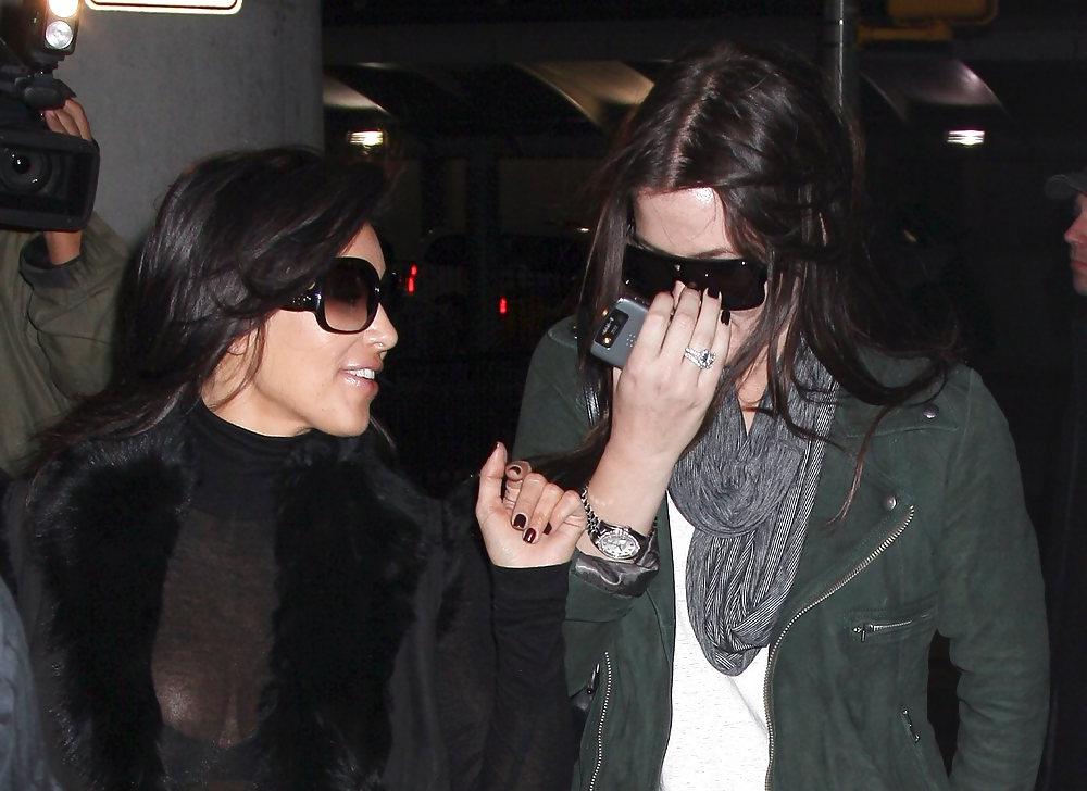 11P Kim Kardashian See-Through Candids at JFK Airport