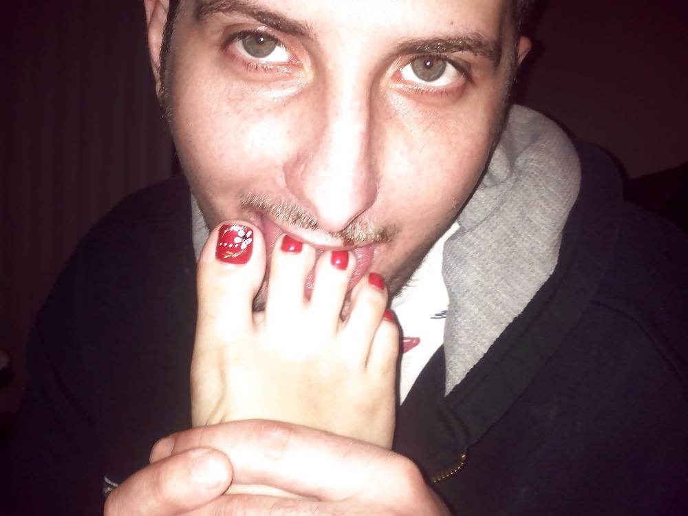 25P Wife doing a footjob on husband