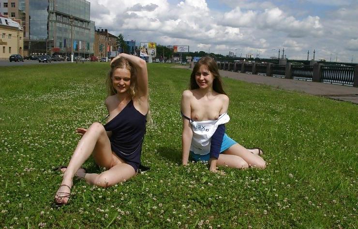 15P Two Young Teens Naked On Street,By Blondelover.