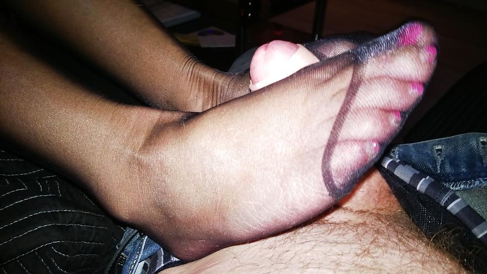 25P Stockings, footjob, see thrue, blowjob