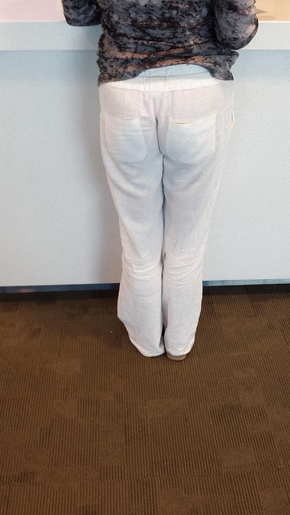 6P Sexy See-Thru Pants on Milf at Airport