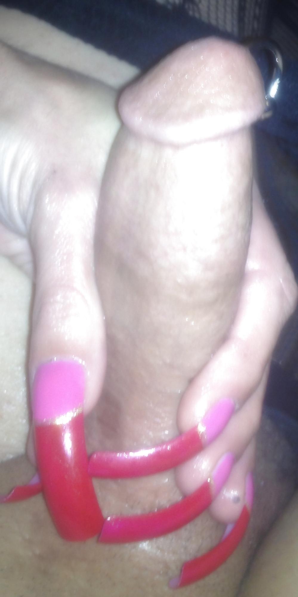 22P Long nails, pierced cock, transsexual