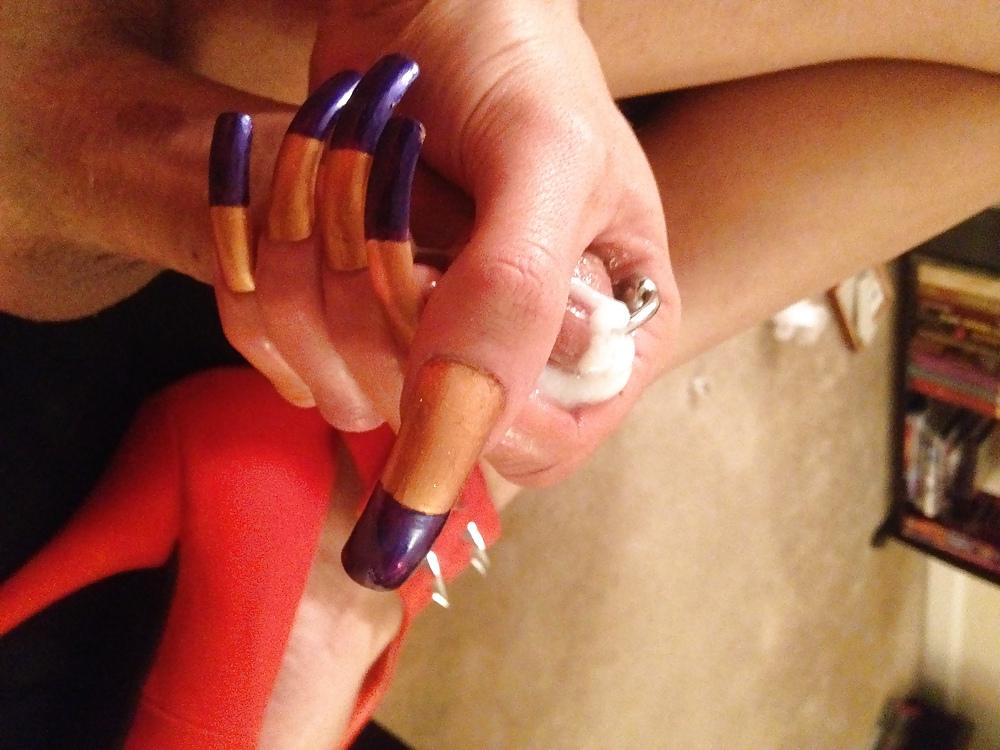 22P Long nails, pierced cock, transsexual