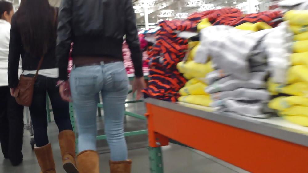 15P Nice sexy teen ass & butt in tight blue jeans 