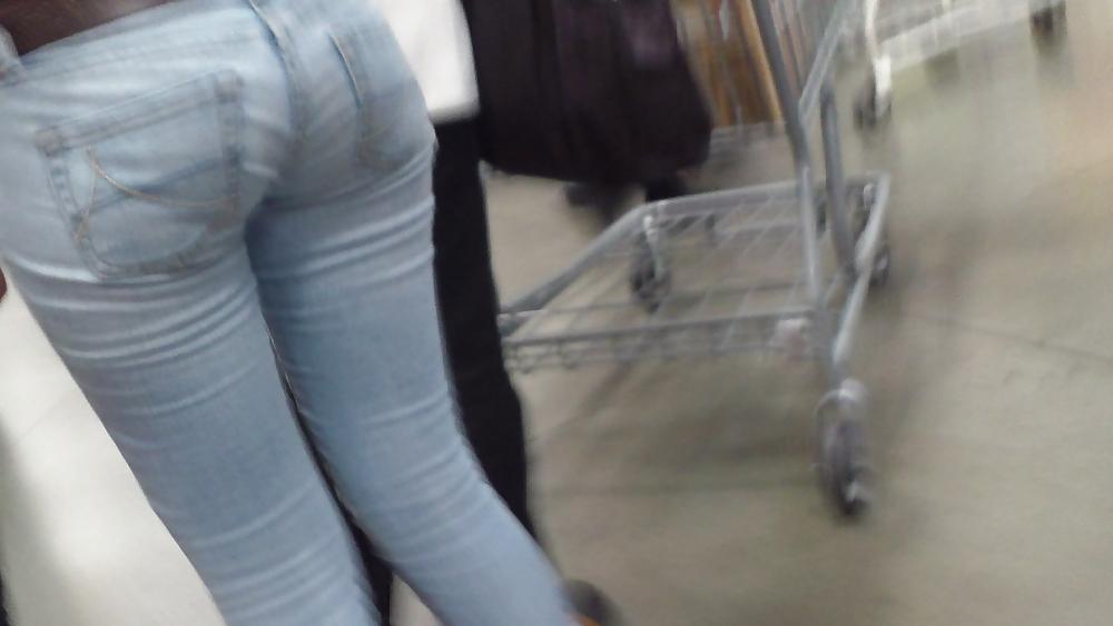 15P Nice sexy teen ass & butt in tight blue jeans 