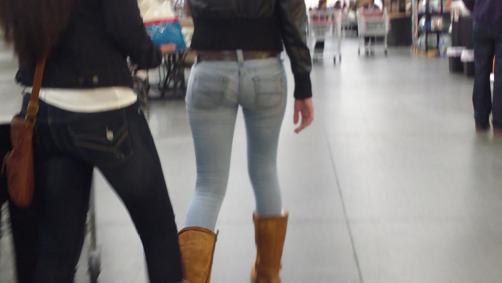 15P Nice sexy teen ass & butt in tight blue jeans 
